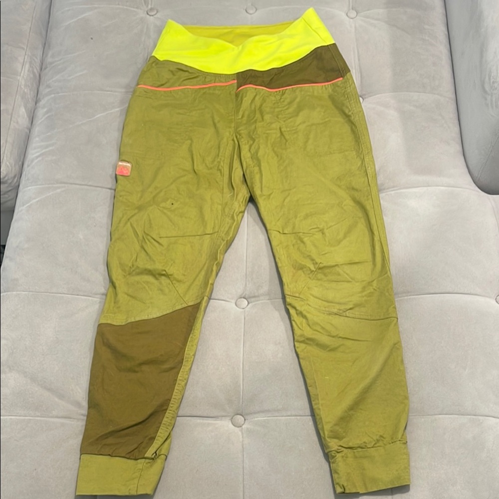 Women’s Ortovoc Valbon Climbing Pants - Green and Yellow
